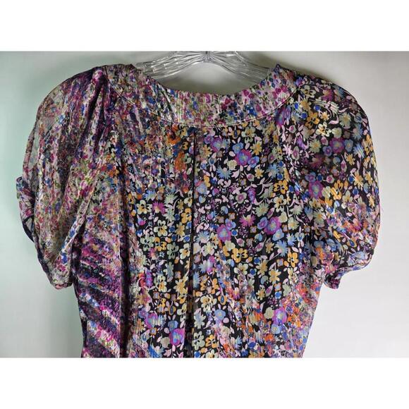 Roz & Ali Women's Small Cold Shoulder Blouse Flutter Sleeve Lined - Picture 7 of 9